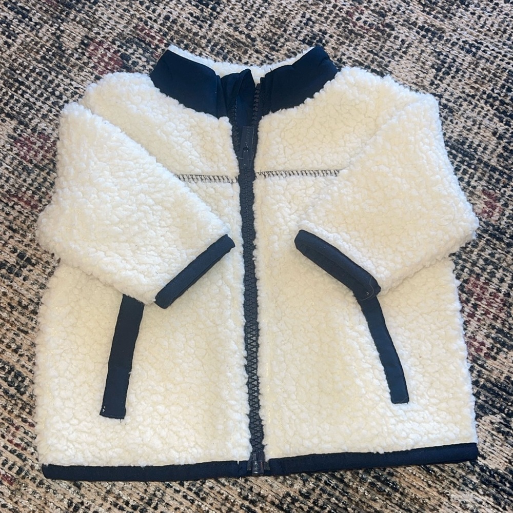Cream Sherpa Zip-Up | 0-3M